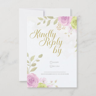 Carte RSVP Floral Faire-part de mariage