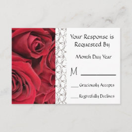 Carte RSVP Floral Rose rouge