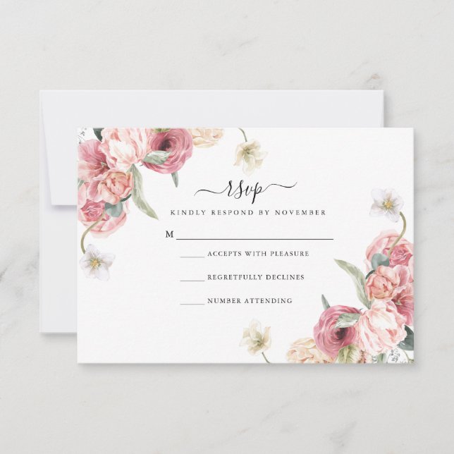 Carte RSVP florale | Annabeth (Devant)