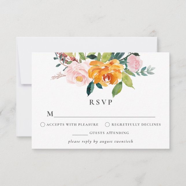 Carte RSVP Florale Automne (Devant)