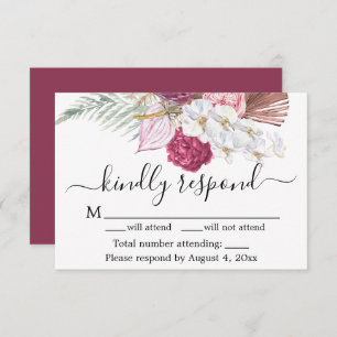 Carte RSVP Florale Bourgogne