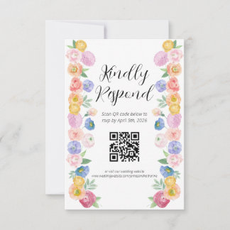 Carte RSVP florale de fleurs de printemps