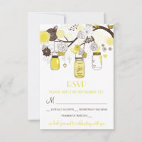 Carte RSVP florale de mariage d'été avec pots Maso