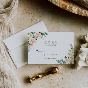 Carte Rsvp Florale Élégante