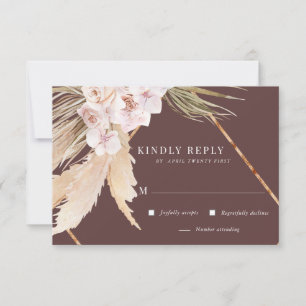 Carte RSVP florale élégante tropicale