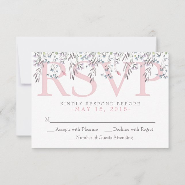 Carte RSVP florale Secret Garden Watercolor (Devant)