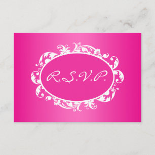 Carte RSVP Flourissant Rose Chaud