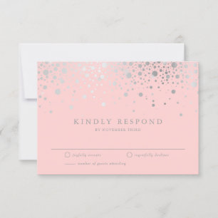 Carte RSVP Flush Confetti Faux Silver