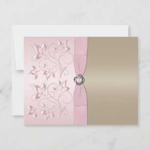 Carte RSVP flush rose et champagne