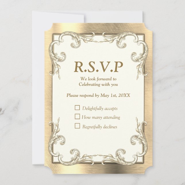 Carte RSVP Foil-Gold-Silver-Brass (Devant)