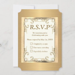 Carte RSVP Foil-Gold-Silver-Brass