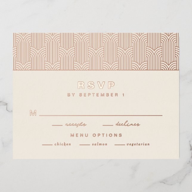 Carte RSVP Foil moderne (Recto)