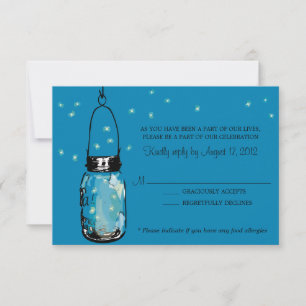Carte RSVP Folie Papillons de nuit et Pot Mason