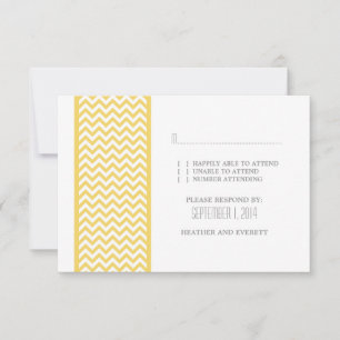 Carte RSVP frontière Chevron jaune