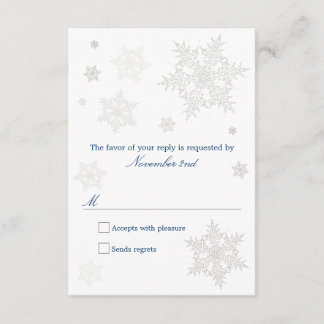 Carte RSVP Frosty Winter Snowflake