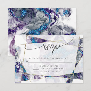 Carte RSVP Gold et Sage Green Watercolor