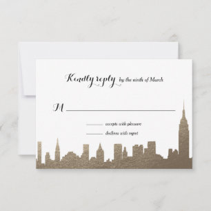 Carte Rsvp Gold Faux de New York