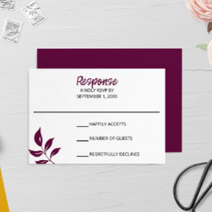 Carte RSVP Gold Leaf Wedding