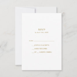 Carte RSVP Gold Minimaliste Classique