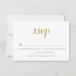 Carte RSVP Gold White 50th Anniversary