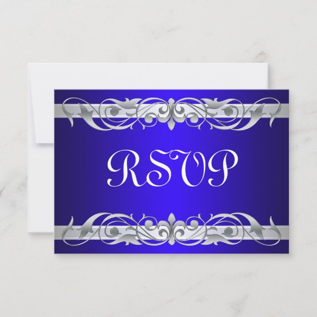 Carte RSVP Grand Duchess Silver Soll Blue (Devant)