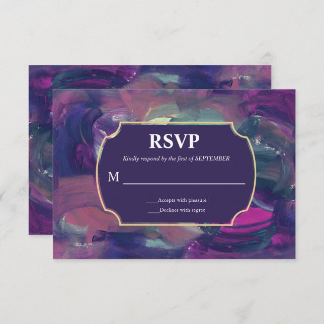 Carte RSVP Gras Acrylique (Devant / Derrière)