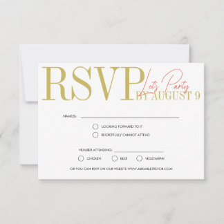 Carte RSVP Gras et Rétro