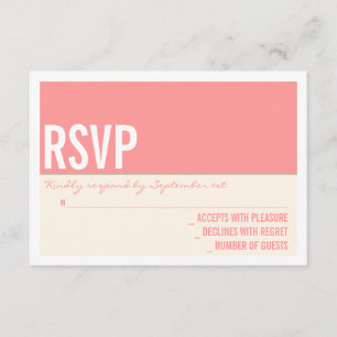 Carte RSVP Gras Moderne Graphic Block Wedding