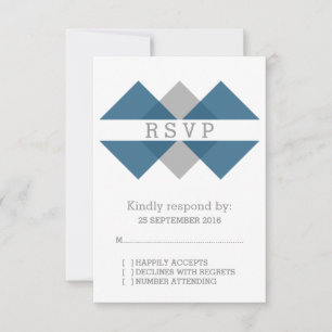 Carte RSVP Gray Bleu