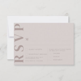 Carte RSVP gris clair minimal