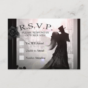 Carte RSVP Halloween Elegant 3x5 Silhouette