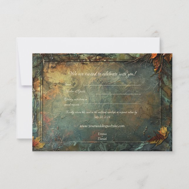 Carte RSVP Hobbiton Haven Wedding (Devant)