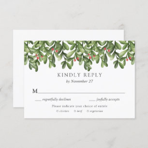 Carte RSVP Holly pour Winter Greenery