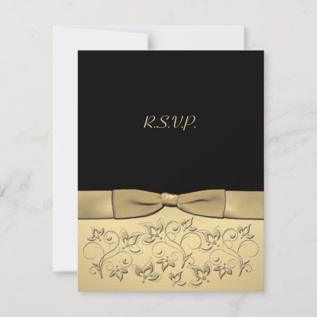 Carte RSVP IMPRIMÉE RIBBON 50 ans (Devant)