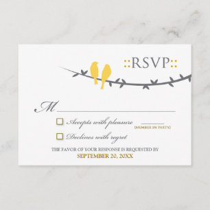 Carte RSVP Inséparable (jaune et blanc)