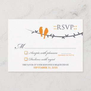 Carte RSVP Inséparable (orange et blanc)
