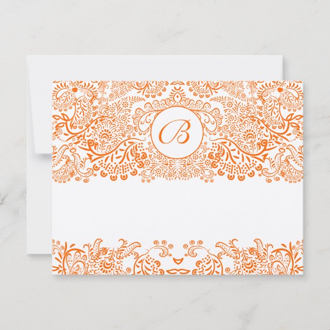Carte RSVP Inséparables Orange Coral ORANGE Whimsi (Devant)