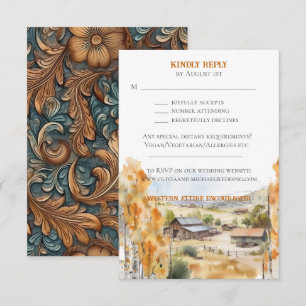 Carte RSVP Invitation Western Ranch