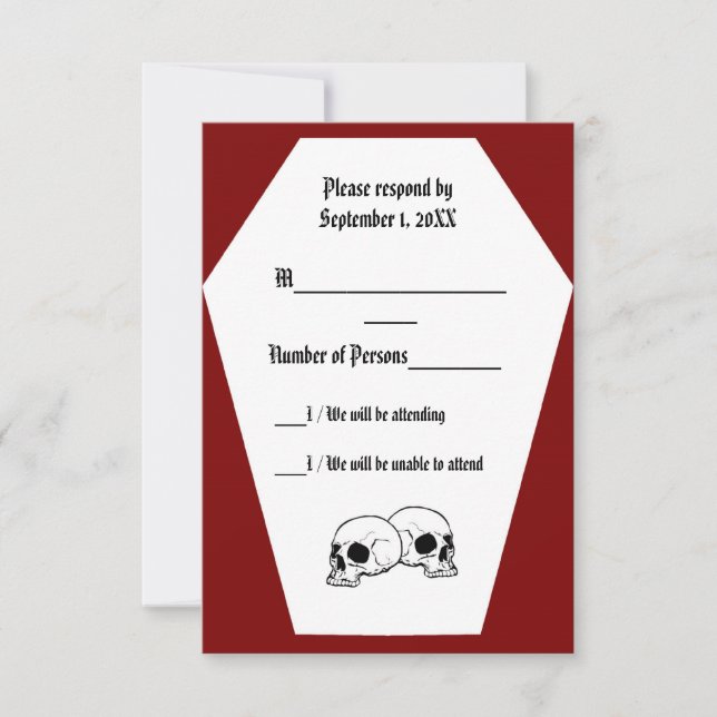 Carte RSVP ivoire II de café (rouge) (Devant)