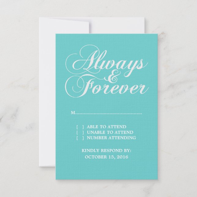 Carte RSVP Ivory Always & Forever Wedding (Devant)