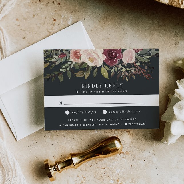 Carte RSVP Jardin Lune avec choix de repas (Créateur téléchargé)