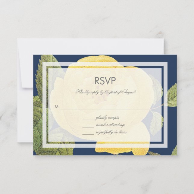 Carte Rsvp Jardin Rose vintage (Devant)