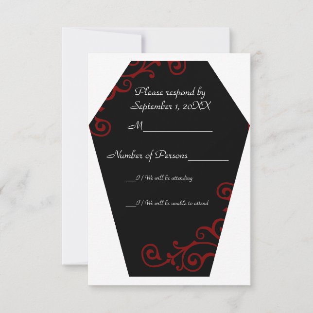 Carte RSVP Keranda Ebony (rouge) (Devant)