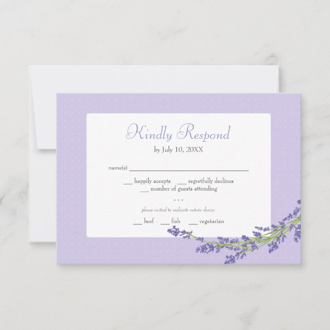 Carte RSVP Lavande violette romantique (Devant)