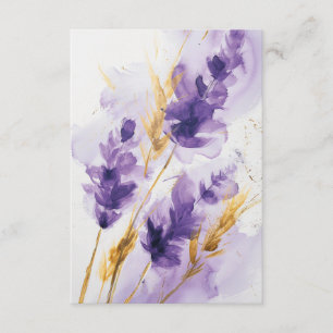 Carte RSVP Lavender Golden Watercolor Florale