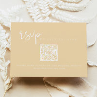 Carte RSVP LEAH Pastel Beurre jaune QR Code RSVP