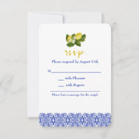 Carte RSVP Limone I Italien Lemon & Blue Tile