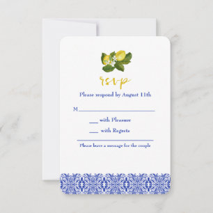 Carte RSVP Limone I Italien Lemon & Blue Tile