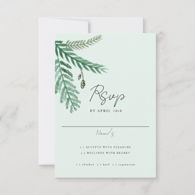 Carte RSVP Little Palm Watercolor (Devant)