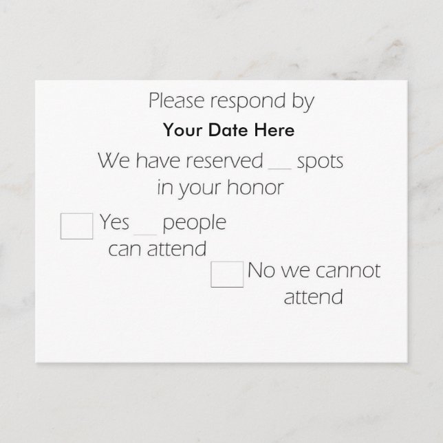 Carte RSVP longue portée (Devant)